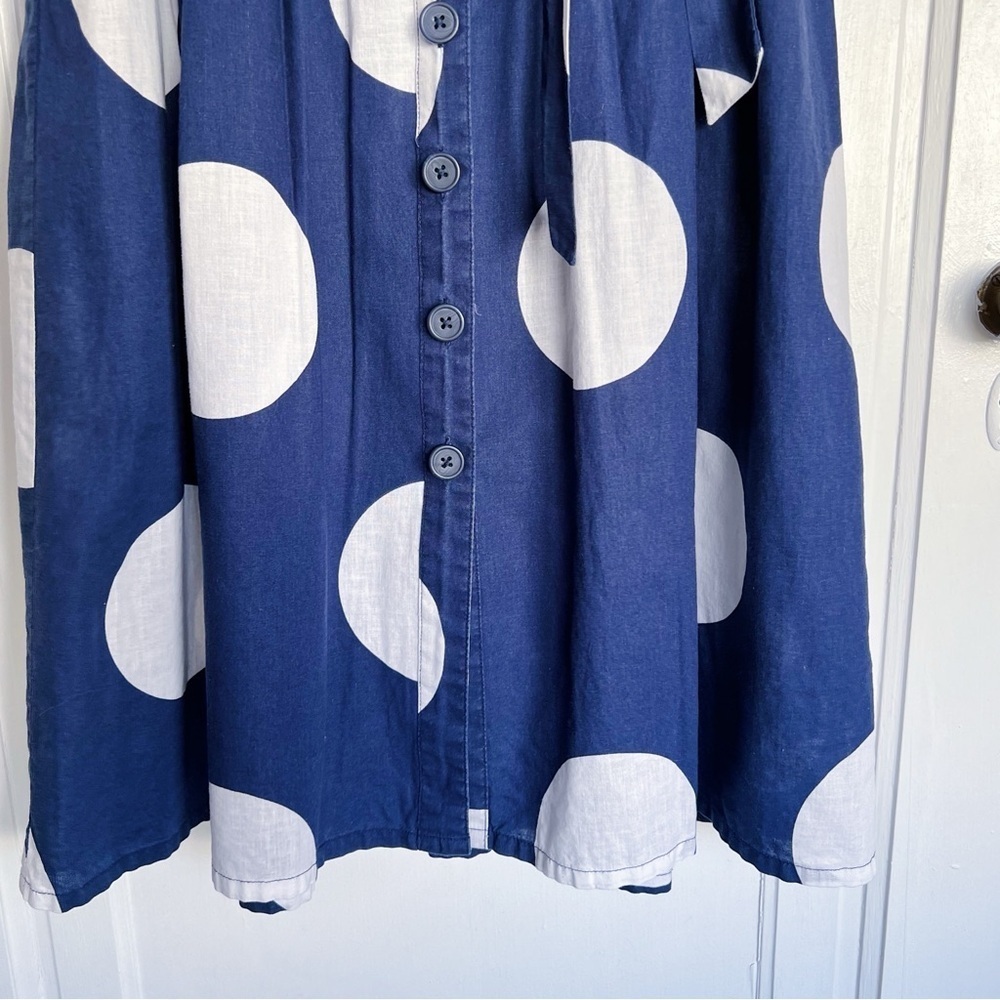 Boden Navy Blue and White Polka Dot Midi Dress - Picture 5 of 8